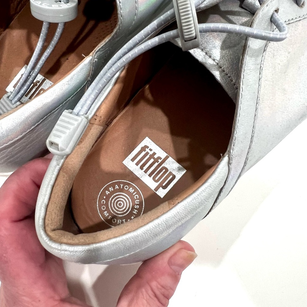Fitflop Silver Sneakers size 10 - Picture 6 of 6